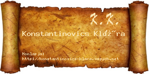 Konstantinovics Klára névjegykártya