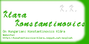 klara konstantinovics business card