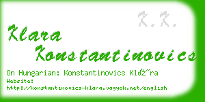 klara konstantinovics business card